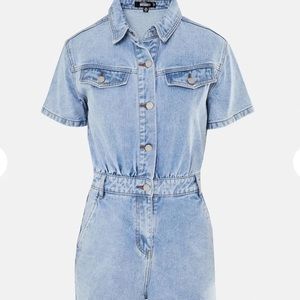 Missguided denim playsuit